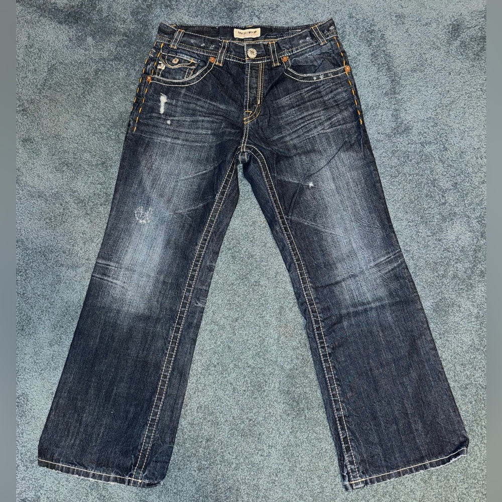 MEK New York BootCut Jeans Distressed 33x30 Excellent Condition